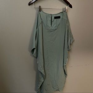 Religion mint green silk dress draped oversized